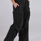 Elastic Waist Wide Leg Pants with Pockets
