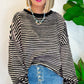 Striped Round Neck Long Sleeve Sweatshirt