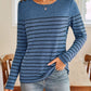 Striped Round Neck Long Sleeve T-Shirt