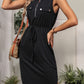Slit Round Neck Sleeveless Mini Dress