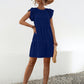 Ruffled Round Neck Cap Sleeve Mini Dress