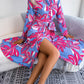 Tied Button Up Long Sleeve Dress