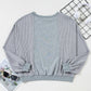 Raw Hem Round Neck Long Sleeve Sweatshirt