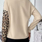 Leopard Waffle Knit Long Sleeve T-Shirt