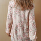 Printed Square Neck Long Sleeve Blouse