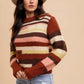 Annie Wear Color Block Round Neck Long Sleeve Sweater