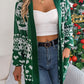Pocketed Open Front Long Sleeve Cardigan