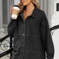 Removable Hood Button Up Long Sleeve Denim Jacket