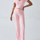 Devine Short Sleeve Top and Drawstring Pants Set
