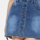 Pocketed Button Up Denim Skirt