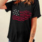US Flag Round Neck Short Sleeve T-Shirt