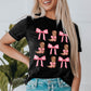 Bow & Boot Graphic Round Neck Short Sleeve T-Shirt