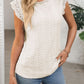 Lace Detail Round Neck Cap Sleeve Top