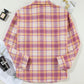 Plaid Collared Neck Button Up Shacket