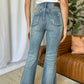 Judy Blue Full Size Medium Rise Tummy Control Destroy Flare Jeans