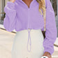 Drawstring Zip Up Dropped Shoulder Outerwear Jacket