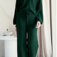 Round Neck Long Sleeve Top and Pants Set