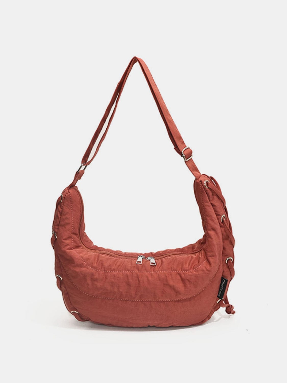 Lace-Up Polyester Crossbody Bag