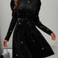 Glitter Round Neck Puff Sleeve Dress