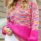 Rainbow Confetti Drop Shoulder Sweater