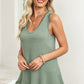 Waffle-Knit Wide Strap Tank