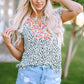 Full Size Leopard Ruffled Notched Tank