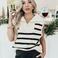 Striped Half Zip Sweater Vest