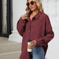 Collared Neck Long Sleeve Dropped Shoulder Shirt
