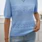 Round Neck Half Sleeve Knit Top