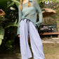 POL Side Slit Openwork Long Sleeve Knit Cover Up