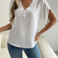 V-Neck Short Sleeve Blouse