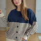 Striped Button Down Long Sleeve Cardigan