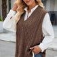 Cable Knit V-Neck Sweater Vest