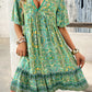 BeyondCute Printed V-Neck Half Sleeve Mini Dress