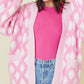 Geometric Open Front Long Sleeve Cardigan