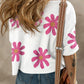 Full Size Flower Round Neck Half Sleeve T-Shirt