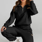 Quarter Zip Top and Drawstring Pants Active Set