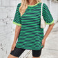 Lovelet Striped Round Neck Half Sleeve T-Shirt