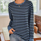 Striped Round Neck Long Sleeve T-Shirt