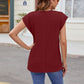 Textured Round Neck Cap Sleeve T-Shirt