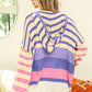 BiBi Striped Color Block  Hooded Knit Top - Brand BiBi