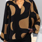 Frill Notched Long Sleeve Blouse