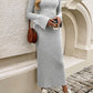 Devine Tied V-Neck Long Sleeve Sweater Dress