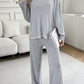 Contrast Trim Round Neck Top and Pants Set