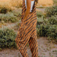 Double Take Full Size Printed V-Neck Sleeveless Jumpsuit