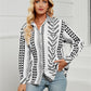 Geometric Collared Neck Long Sleeve Shirt