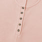 Waffle-Knit Half Button Sleeveless Romper with Pockets