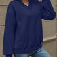 V-Neck Long Sleeve Dropped Shoulder Sweatshirt