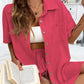 Button Up Half Sleeve Top and Shorts Set