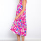 Be Stage Print Ruffled Midi Dress with Pockets